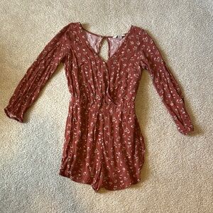 American Eagle Outfitters Terracotta Floral Romper